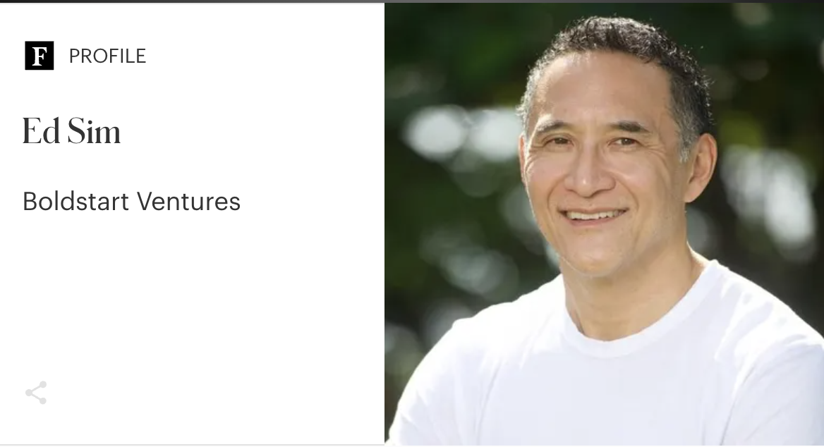 👏🏼 Ed Sim selected to Forbes Midas Seed List for 4th Year!